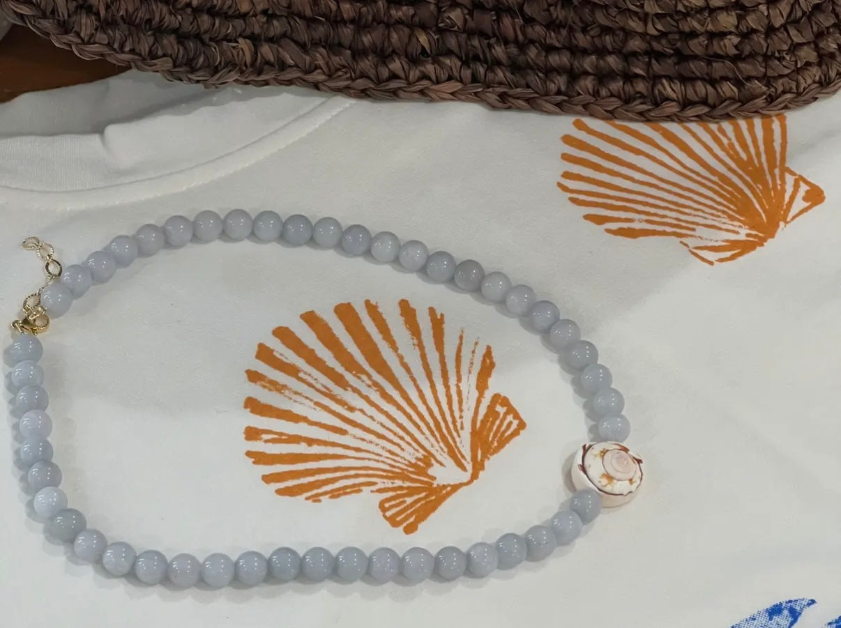 BLUE JEAN SHELL NECKLACE