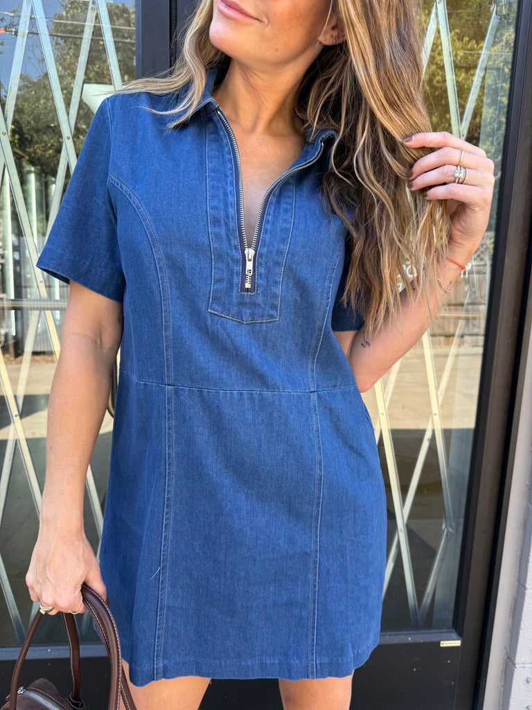 ZIP IT UP MINI DRESS